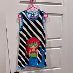 Rare Editions Striped Dress with Mermaid Design girl's 5